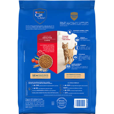 Ração Nestlé Purina Cat Chow Adultos Defense Plus Carne