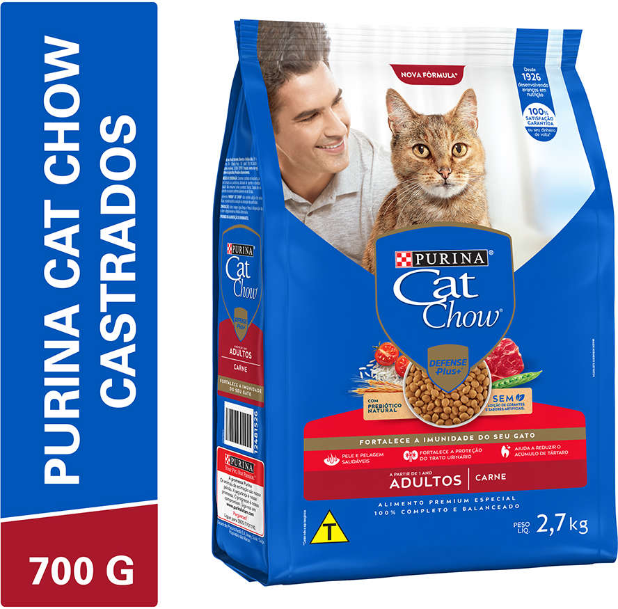 Ração Nestlé Purina Cat Chow Adultos Defense Plus Carne - 2,7Kg