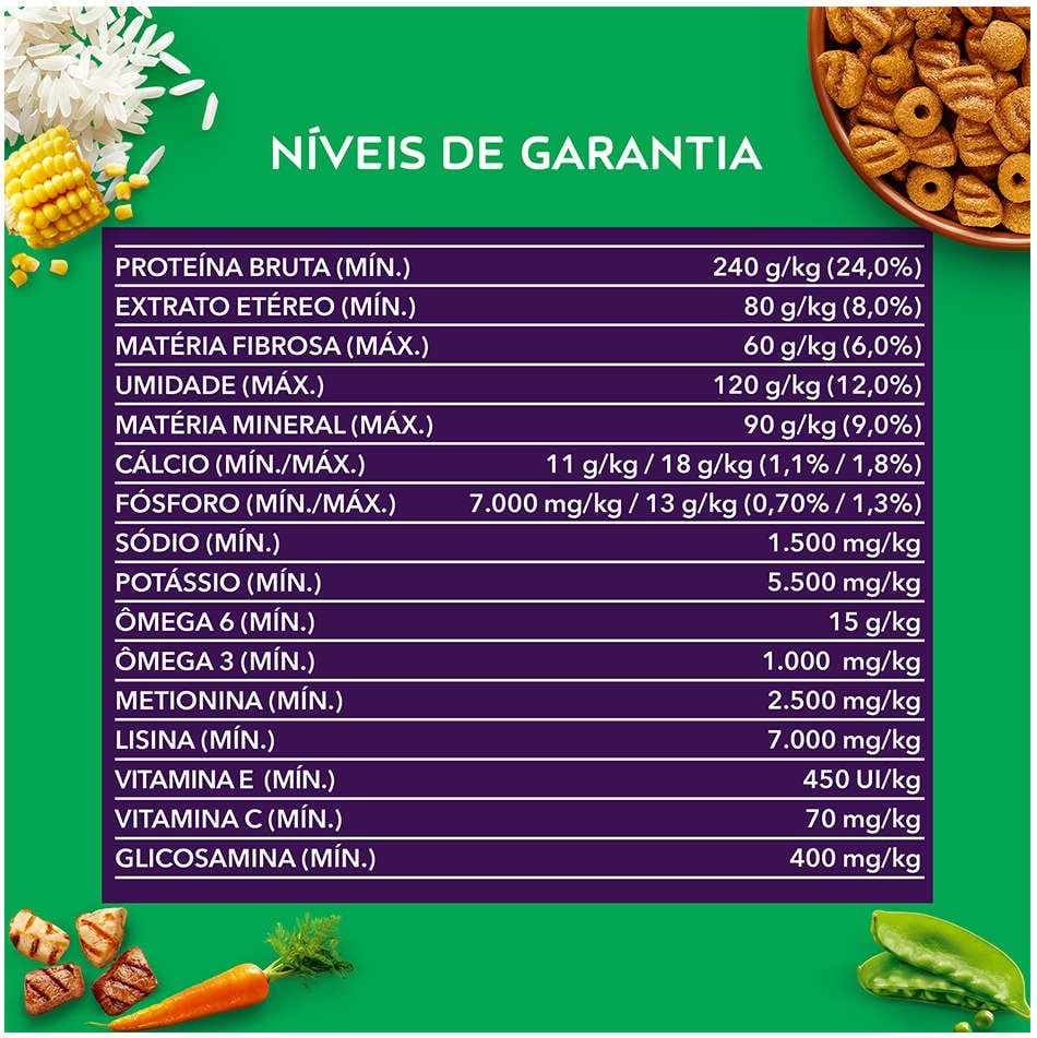 Ração Seca Nestlé Purina Dog Chow Extra Life Carne, Frango e Arroz Cães Adulto 7+ Todas as Raças - 15Kg