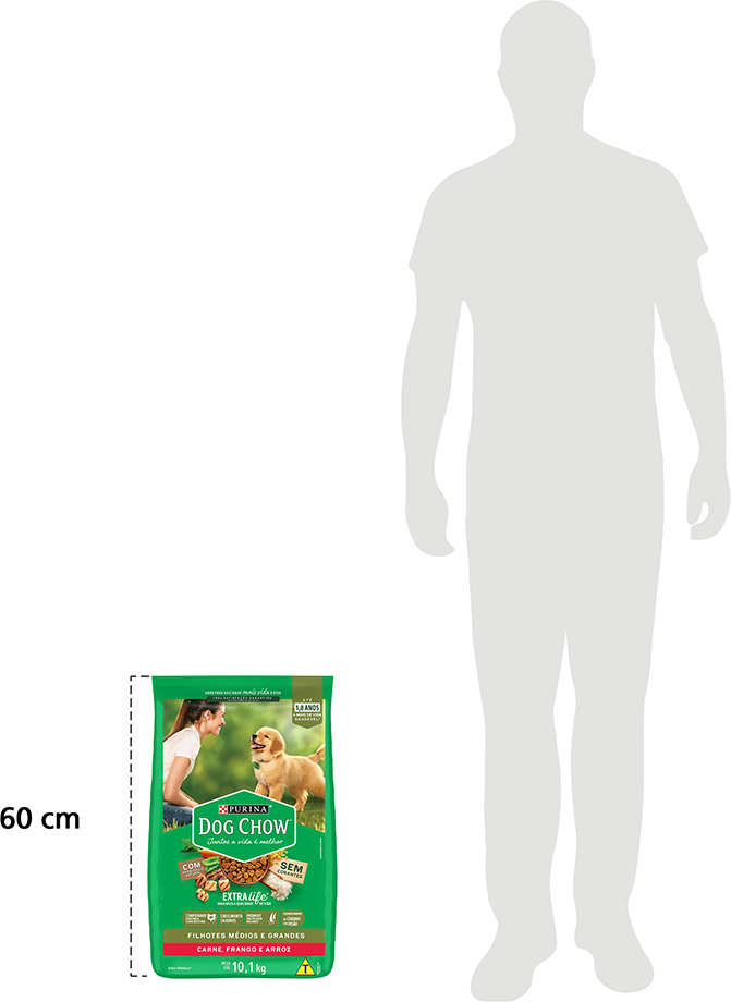 Ração Seca Nestlé Purina Dog Chow Extra Life Carne, Frango e Arroz Cães Filhotes Todas as Raças - 10,1Kg