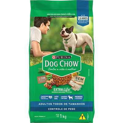 Ração Seca Nestlé Purina Dog Chow Controle de Peso Carne, Frango e Arroz para Cães Adultos Todos os Tamanhos