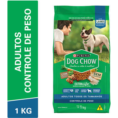 Ração Seca Nestlé Purina Dog Chow Controle de Peso Carne, Frango e Arroz para Cães Adultos Todos os Tamanhos