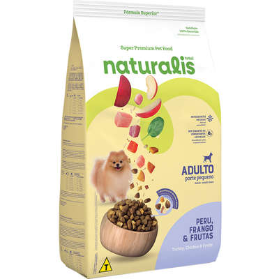 Ração Seca Total Naturalis Peru, Frango e Frutas para Cães Adultos Porte Pequeno