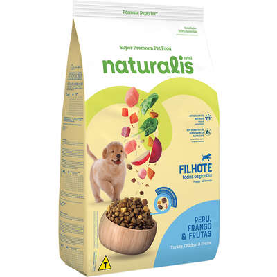 Ração Seca Total Naturalis Peru, Frango e Frutas para Cães Filhotes