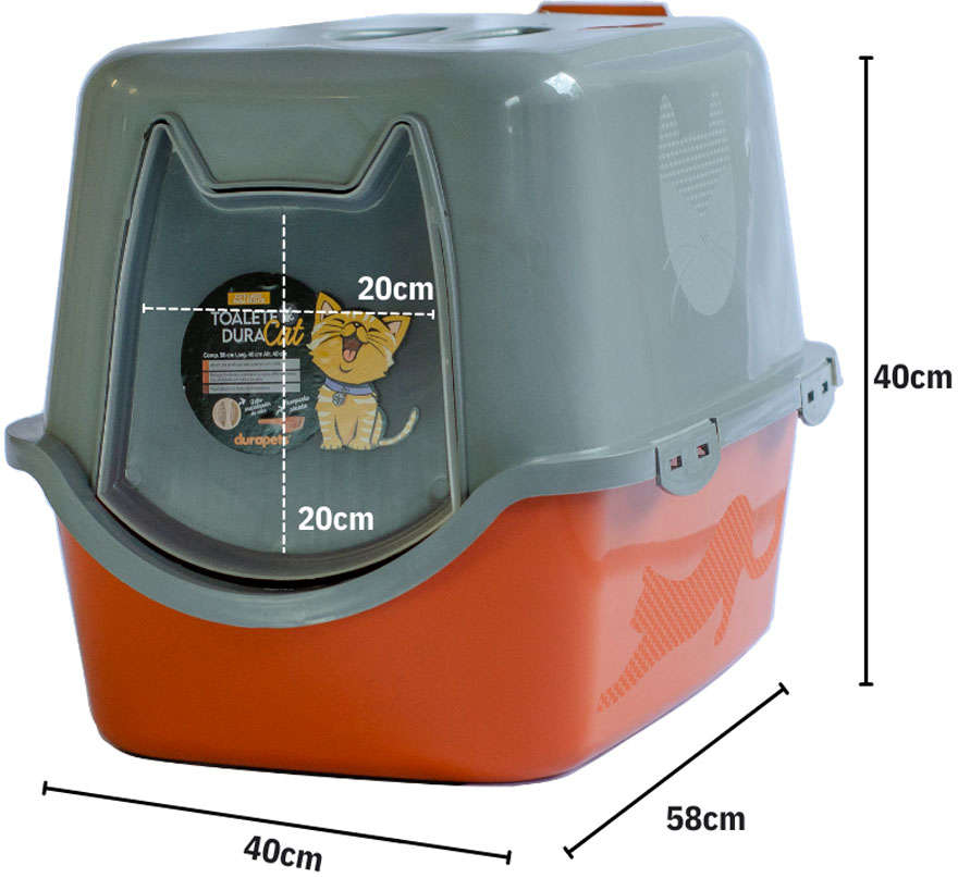 Banheiro Sanitário Durapets Toalete Laranja para Gatos - Tam. Único
