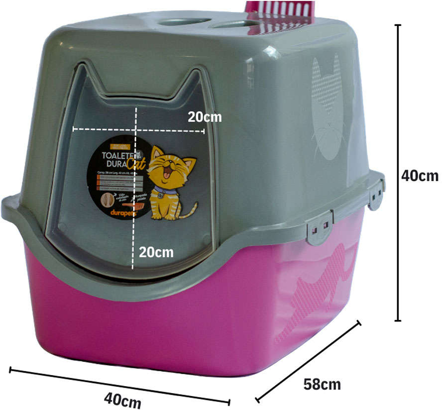 Banheiro Sanitário Durapets Toalete Rosa para Gatos - Tam. Único
