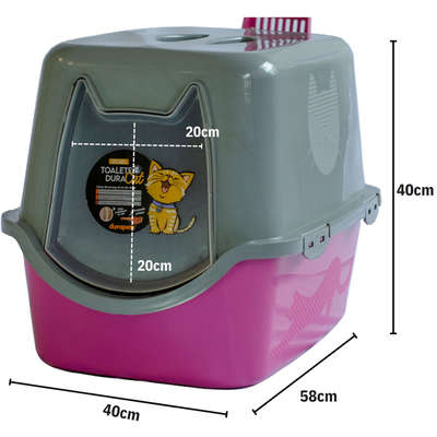 Banheiro Sanitário Durapets Toalete Rosa para Gatos