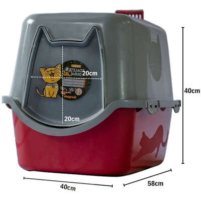 Banheiro Sanitário Durapets Toalete Vermelho para Gatos