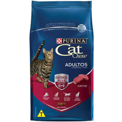 Ração Nestlé Purina Cat Chow Adultos Defense Plus Carne