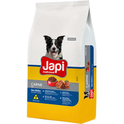 Ração Seca Japi Tradicional Standard Sabor Carne para Cães Adultos