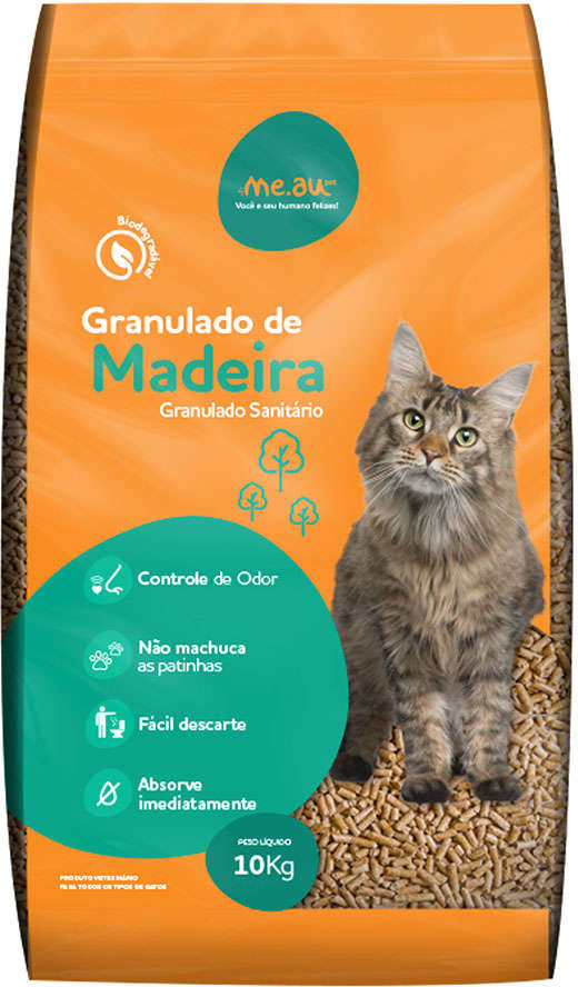 Granulado de Madeira Meau para Gatos - 10Kg