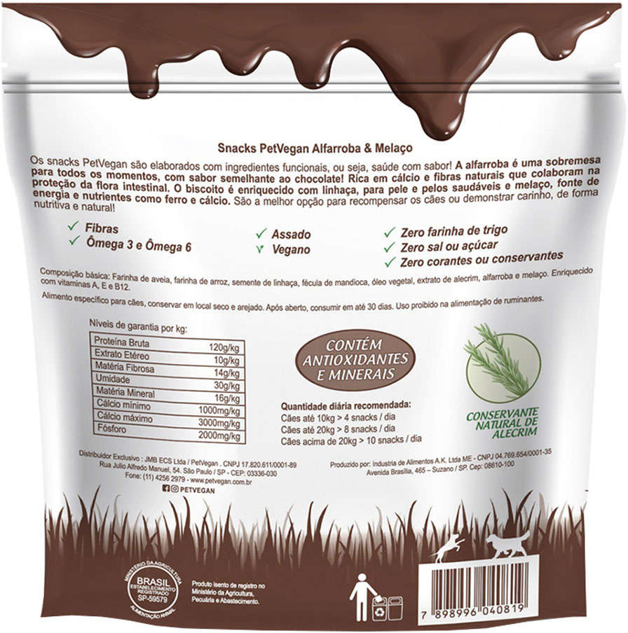 Petisco PetVegan para Cães Sabor Chocolate - 150g