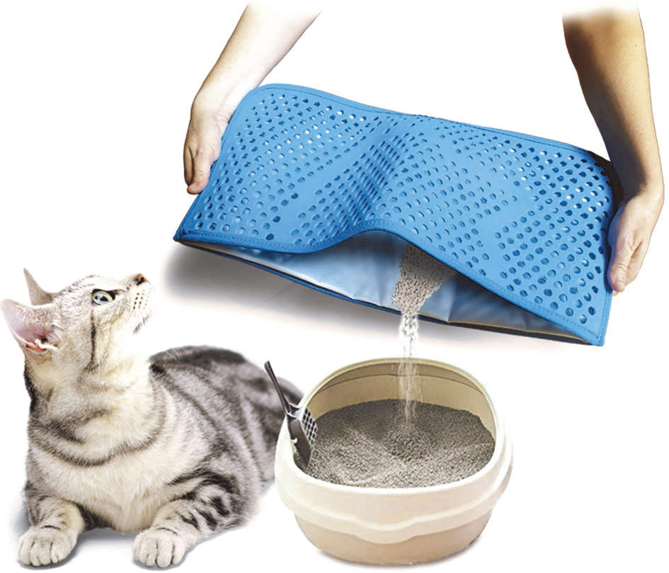 Tapete Sanitário São Benedito Pet Coletor de Areia TapeCats Azul para Gatos Pequeno Porte - Tam. Único