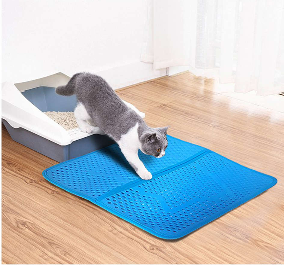Tapete Sanitário São Benedito Pet Coletor de Areia TapeCats Azul para Gatos Pequeno Porte - Tam. Único