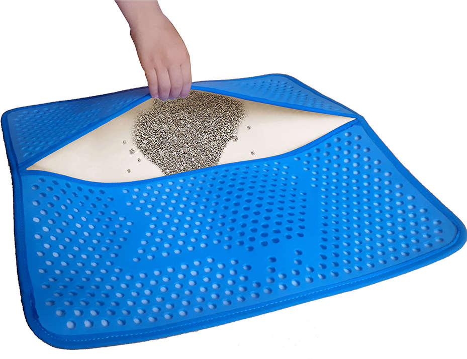 Tapete Sanitário São Benedito Pet Coletor de Areia TapeCats Azul para Gatos Pequeno Porte - Tam. Único