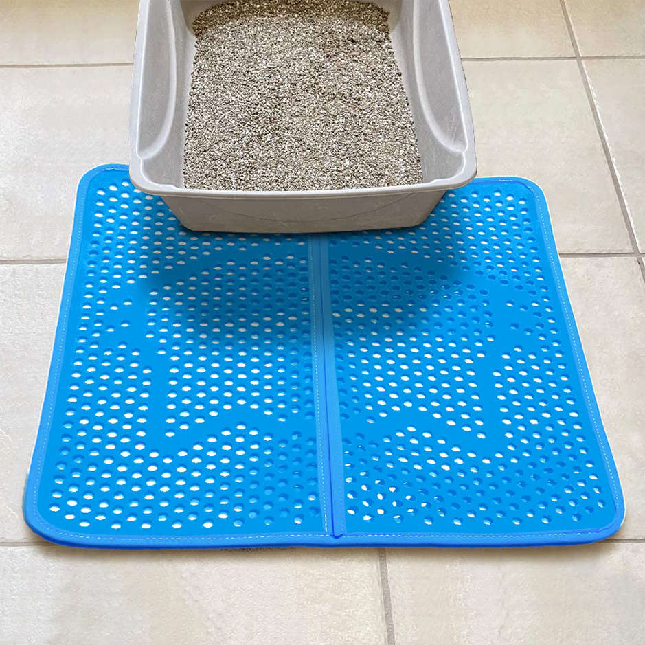 Tapete Sanitário São Benedito Pet Coletor de Areia TapeCats Azul para Gatos Pequeno Porte - Tam. Único
