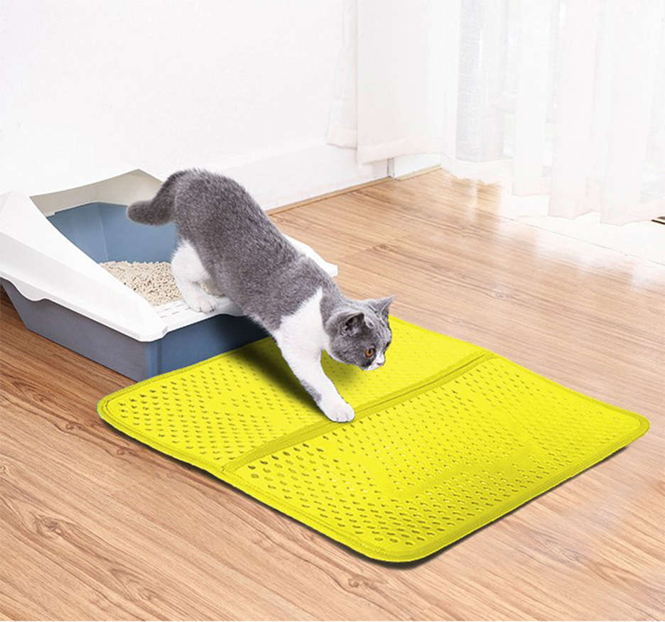 Tapete Sanitário São Benedito Pet Coletor de Areia TapeCats Amarelo para Gatos Pequeno Porte - Tam. Único