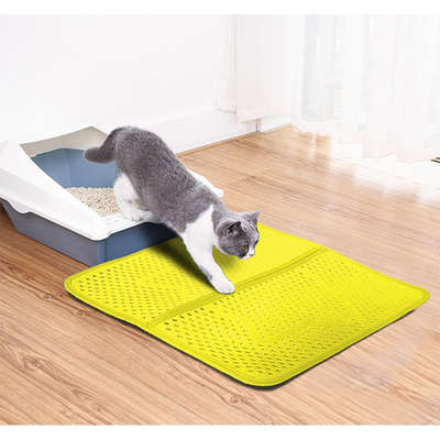 Tapete Sanitário São Benedito Pet Coletor de Areia TapeCats Amarelo para Gatos Pequeno Porte