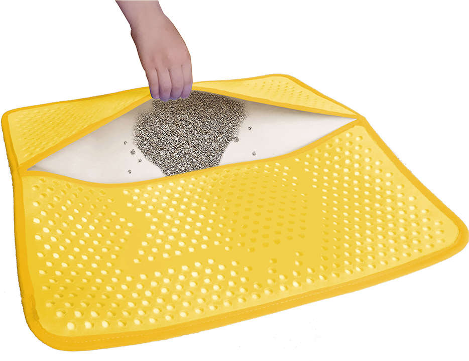 Tapete Sanitário São Benedito Pet Coletor de Areia TapeCats Amarelo para Gatos Pequeno Porte - Tam. Único