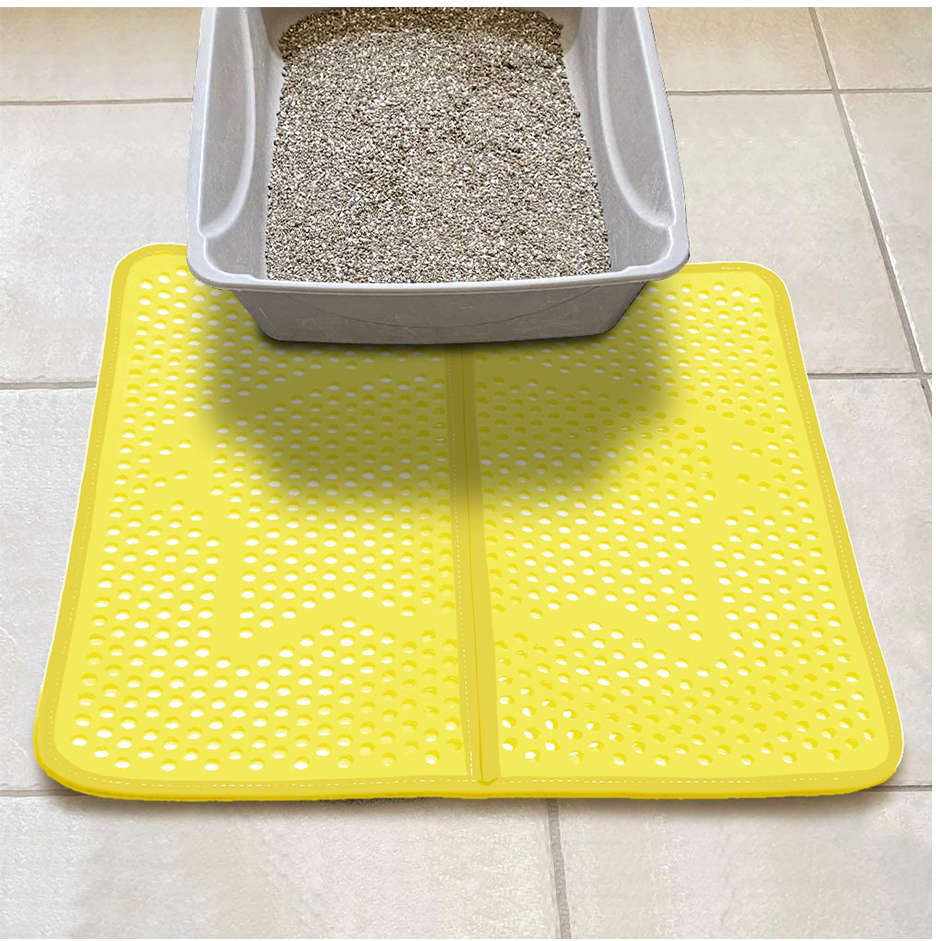 Tapete Sanitário São Benedito Pet Coletor de Areia TapeCats Amarelo para Gatos Pequeno Porte - Tam. Único