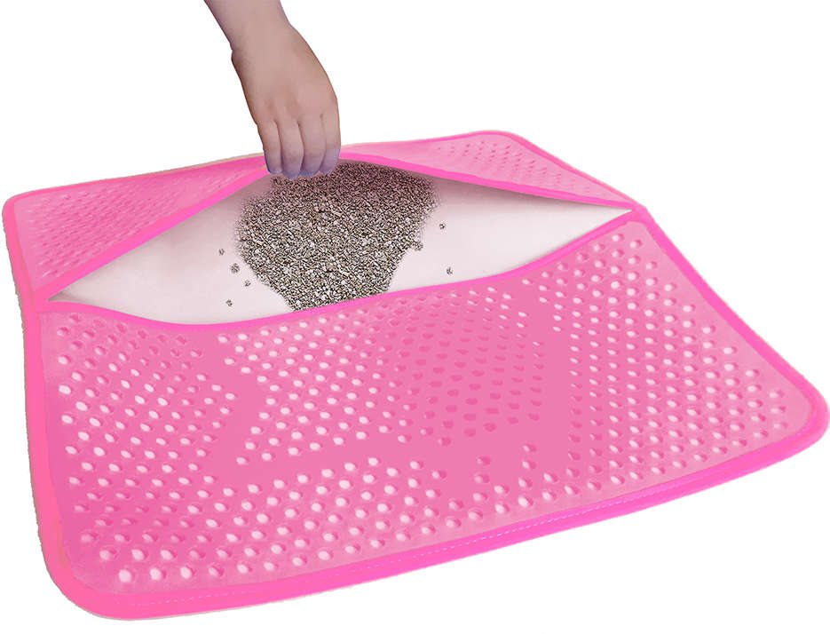Tapete Sanitário São Benedito Pet Coletor de Areia TapeCats Rosa para Gatos Pequeno Porte - Tam. Único