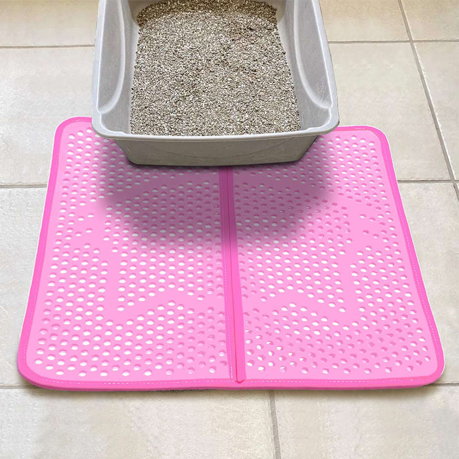Tapete Sanitário São Benedito Pet Coletor de Areia TapeCats Rosa para Gatos Pequeno Porte - Tam. Único