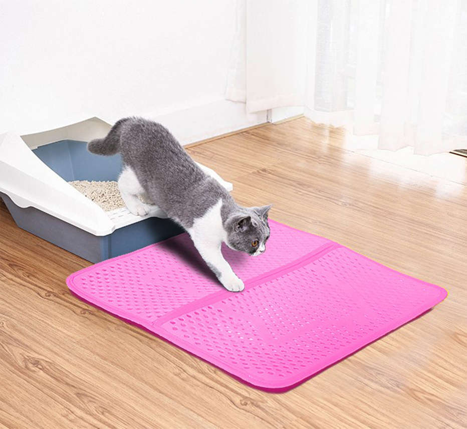 Tapete Sanitário São Benedito Pet Coletor de Areia TapeCats Rosa para Gatos Pequeno Porte - Tam. Único