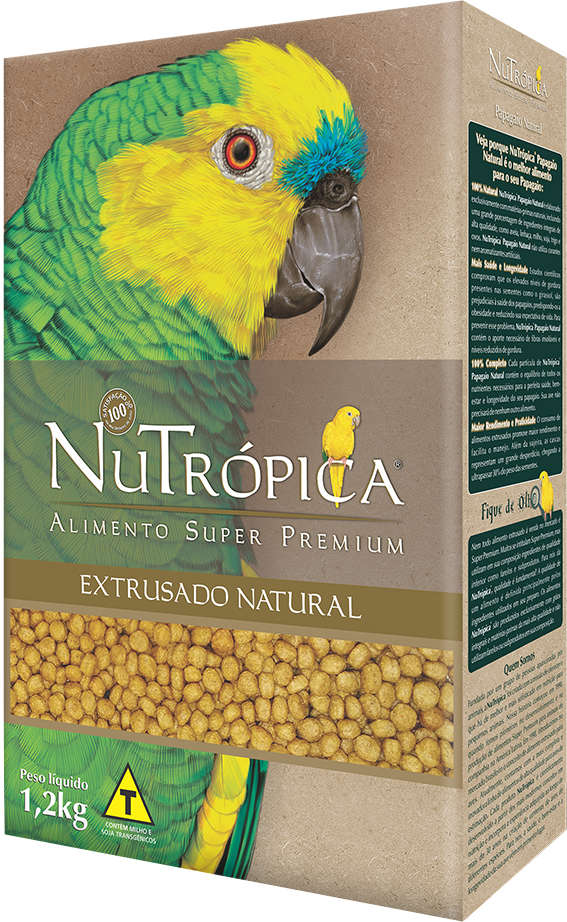Ração Seca Extrusada Natural Nutrópica para Papagaios - 1,2Kg