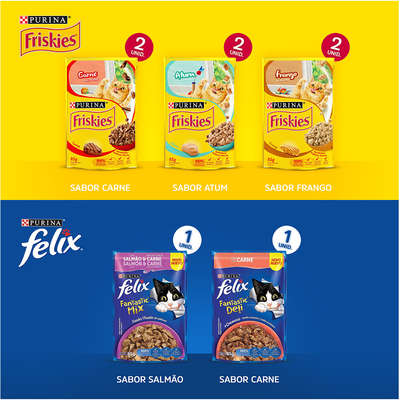 Pack Ração Úmida Felix e Friskies