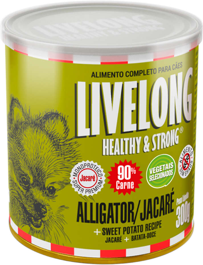 Alimento Natural Livelong Jacaré para Cães - 300 g