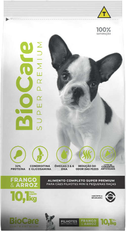 Ração Seca Biocare Super Premium para Cães Filhotes de Mini e Pequeno Porte - 10,1Kg