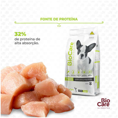 Ração Seca Biocare Super Premium Frango e Arroz para Cães Filhotes de Mini e Pequeno Porte