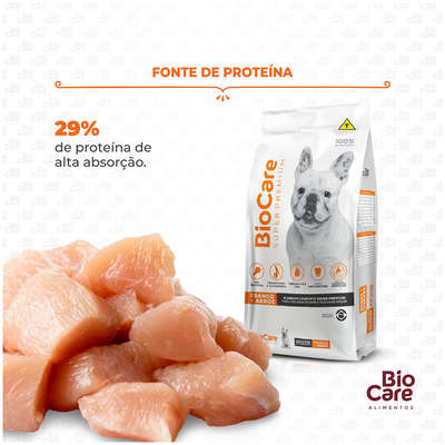 Ração Seca Biocare Super Premium Frango e Arroz para Cães Adultos de Mini e Pequeno Porte”