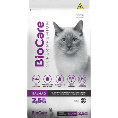 Ração Seca Biocare Super Premium Salmão para Gatos Adultos”