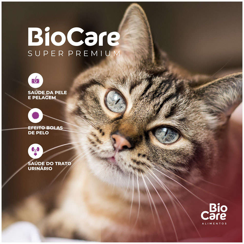 Ração Seca Biocare Super Premium Salmão para Gatos Adultos - 2,5Kg