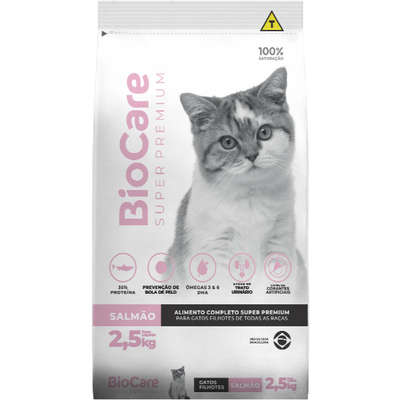 Ração Seca Biocare Super Premium Salmão para Gatos Filhotes