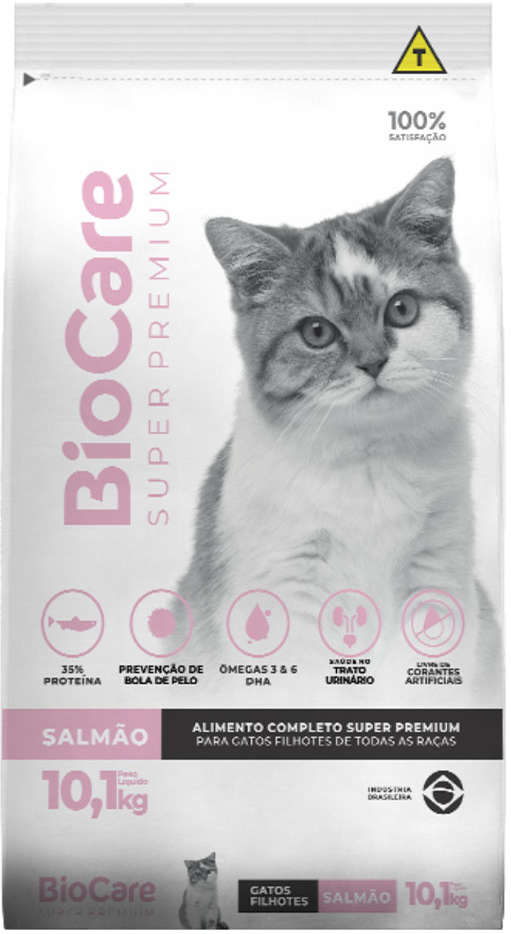 Ração Seca Biocare Super Premium Salmão para Gatos Filhotes - 10,1Kg