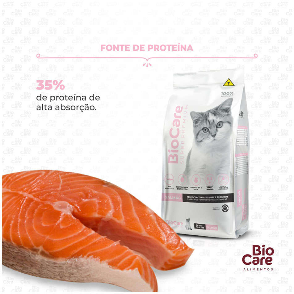 Ração Seca Biocare Super Premium Salmão para Gatos Filhotes - 10,1Kg