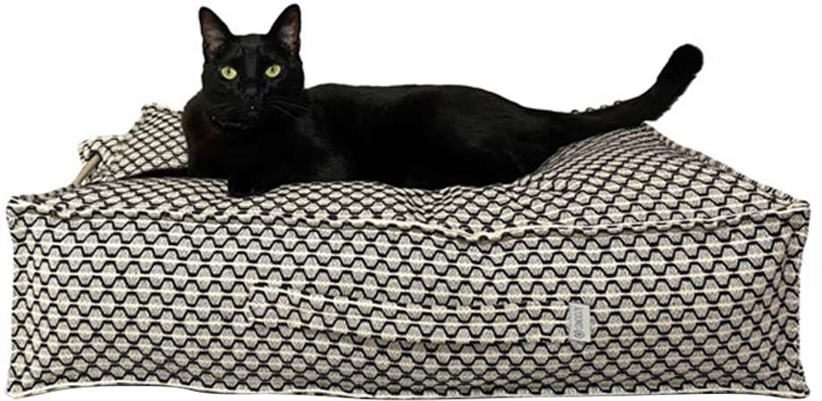 Cama Pufe Snooze Pisco Preto e Branco - Tam. P