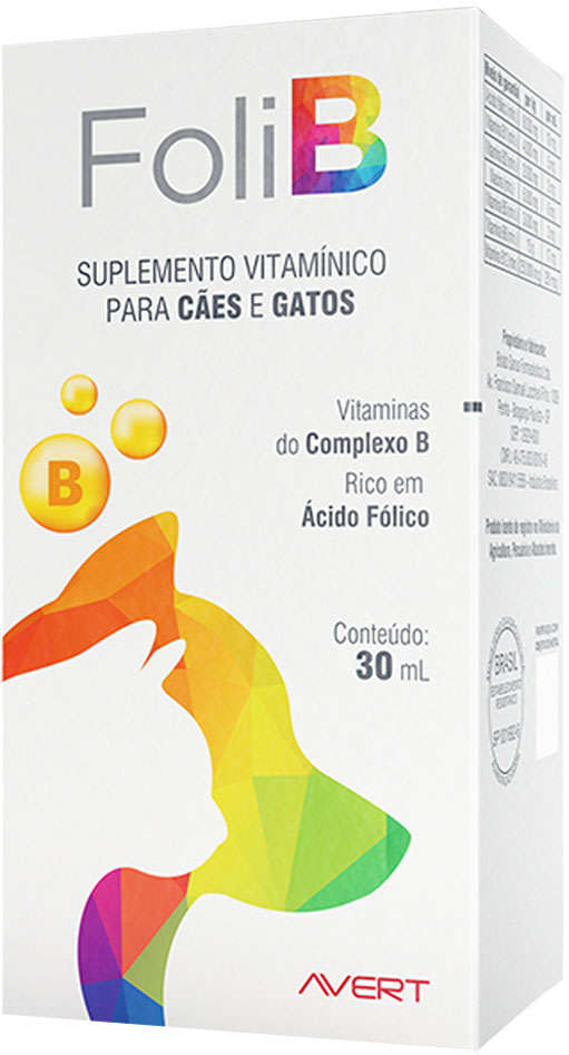 Suplemento Vitamínico Avert Foli B para Cães e Gatos - 30 mL