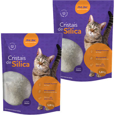 Areia Sílica Me.Au Pet Cristais Médios para Gatos