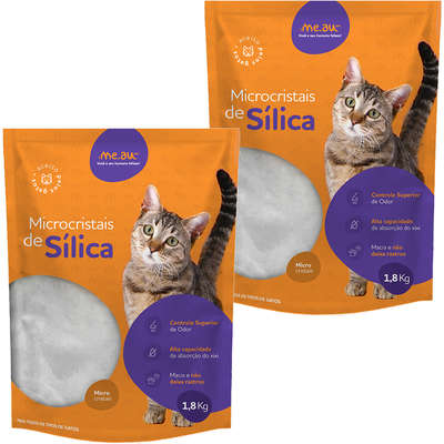 Areia Sílica Me.Au Pet Microcristais para Gatos