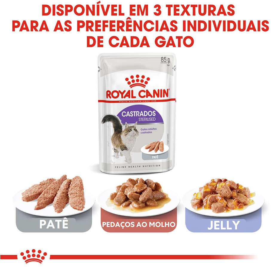 Ração Úmida Royal Canin Sterilised Patê para Gatos Adultos Castrados - 85 g