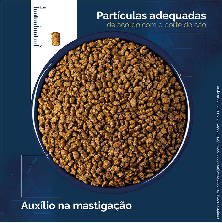 Ração Seca Origens Raças Específicas para Cães Filhotes das Raças Shih Tzu e Lhasa Apso - 3Kg