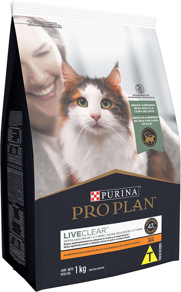 Ração Seca Nestlé Purina Pro Plan Live Clear Frango para Gatos Adultos - 1Kg