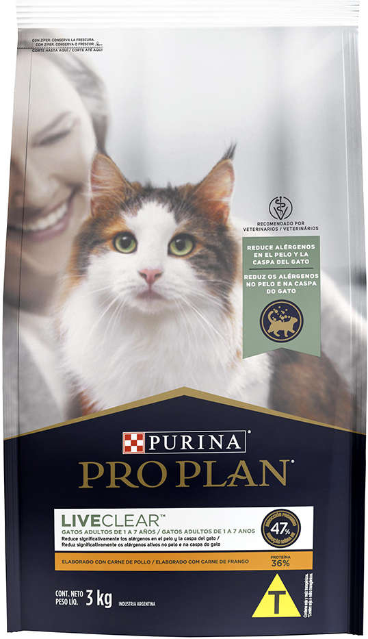Ração Seca Nestlé Purina Pro Plan Live Clear Frango para Gatos Adultos - 3Kg