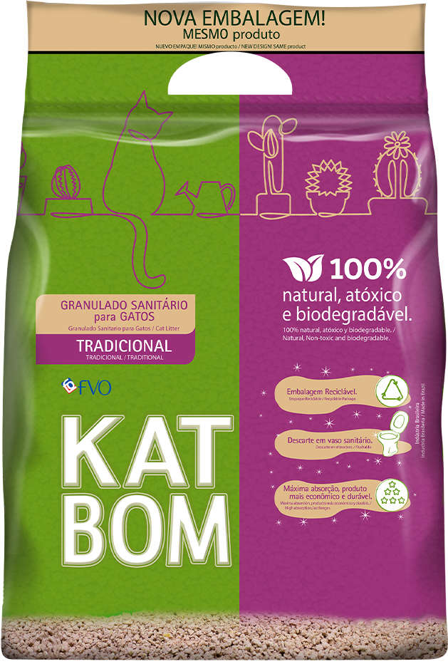 Granulado Sanitário Katbom Natural para Gatos - 3Kg