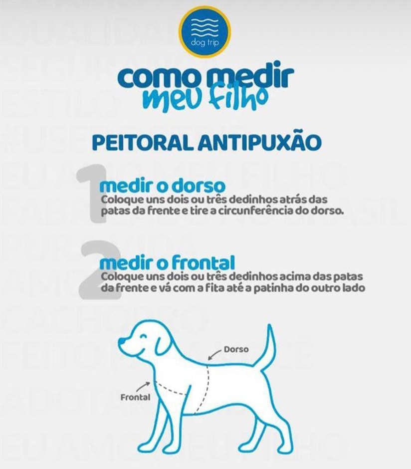 Kit Guia Premium + Peitoral Antipuxão Dog Trip Brasil Sunset para Cães - Tam. G