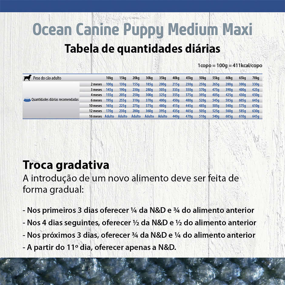 Ração Seca Farmina N&D Ocean Salmão e Melão para Cães Filhotes Raças Médias e Grandes - 2,5Kg