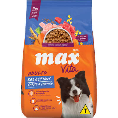 Ração Seca Total Max Dog Vita Selection Carne & Frango para Cães Adultos